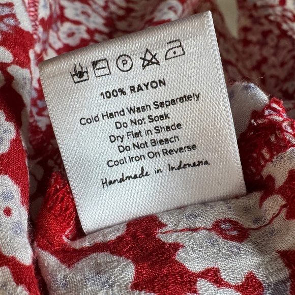 Auguste the Label Mila June Floral Red White Blue Mini Peasant Dress Size US 4 - Picture 16 of 16